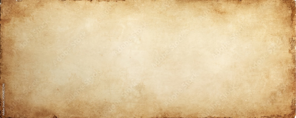 Wide horizontal beige paper banner background. Old parchment texture. Vintage antique grunge canvas with stained ragged edges. Blank copy space design for scrapbook, wallpaper, manuscript template, Wide horizontal beige paper banner background. Old parchment texture. Vintage antique grunge canvas with stained ragged edges. Blank copy space design for scrapbook, wallpaper, manuscript template,
