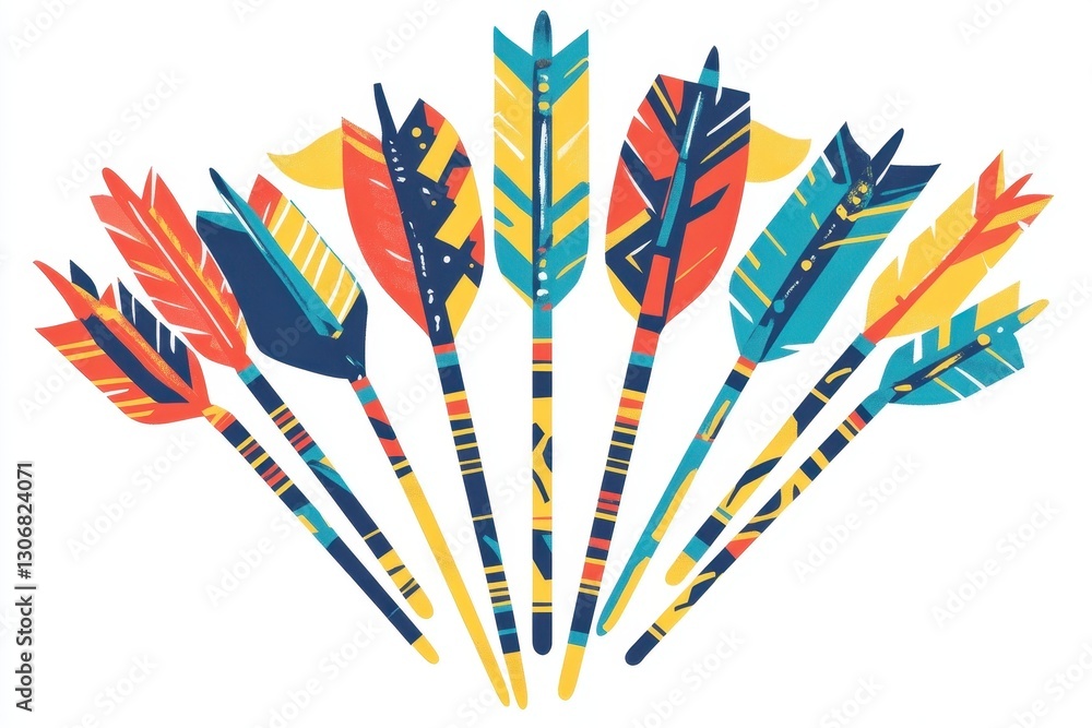 Fototapeta premium Colorful Decorative Arrows with Unique Patterns and Designs