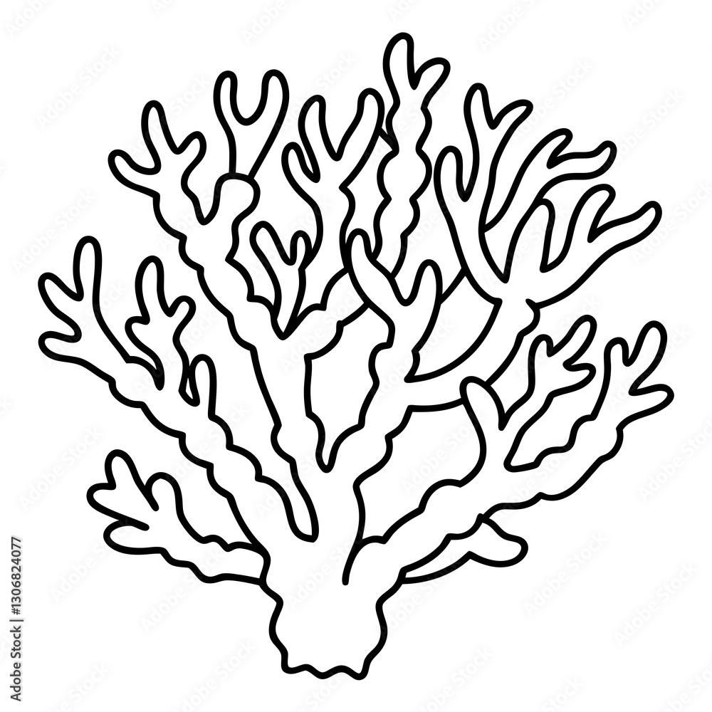 Coral One-Line Art Sleek Vector Design Coral One-Line Art Sleek Vector Design