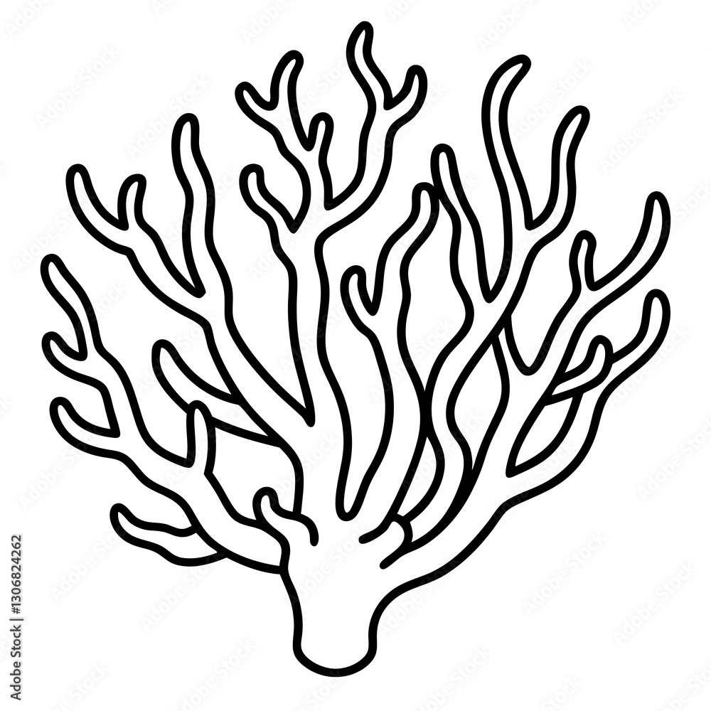 Coral One-Line Art Sleek Vector Design Coral One-Line Art Sleek Vector Design