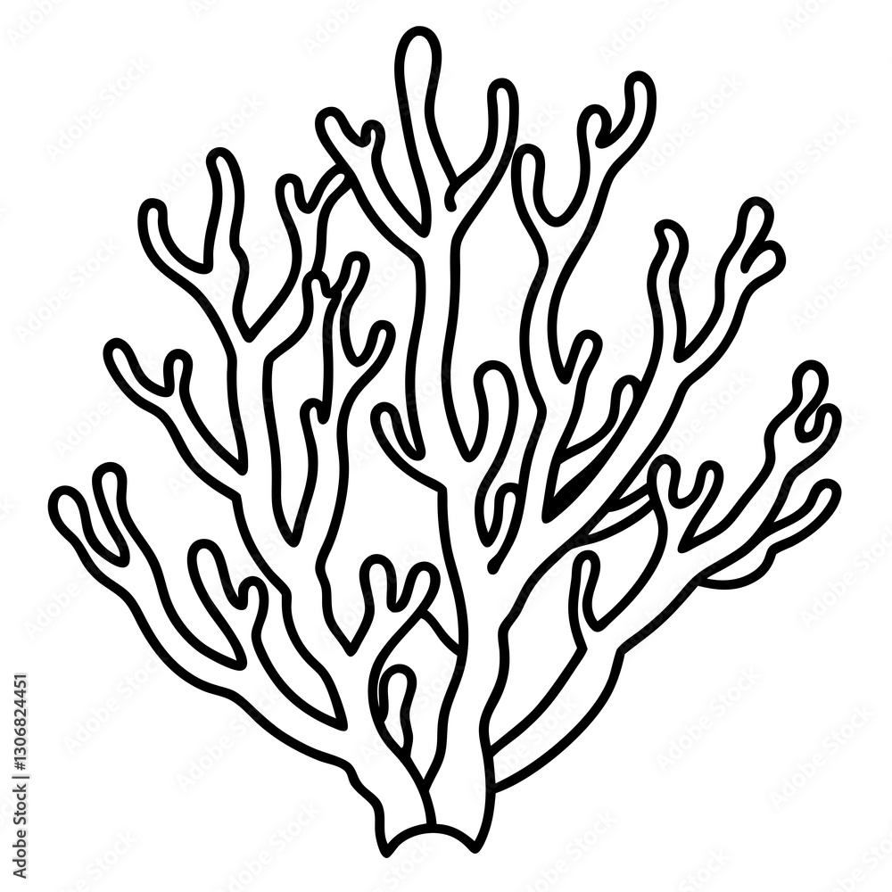 Coral One-Line Art Sleek Vector Design Coral One-Line Art Sleek Vector Design