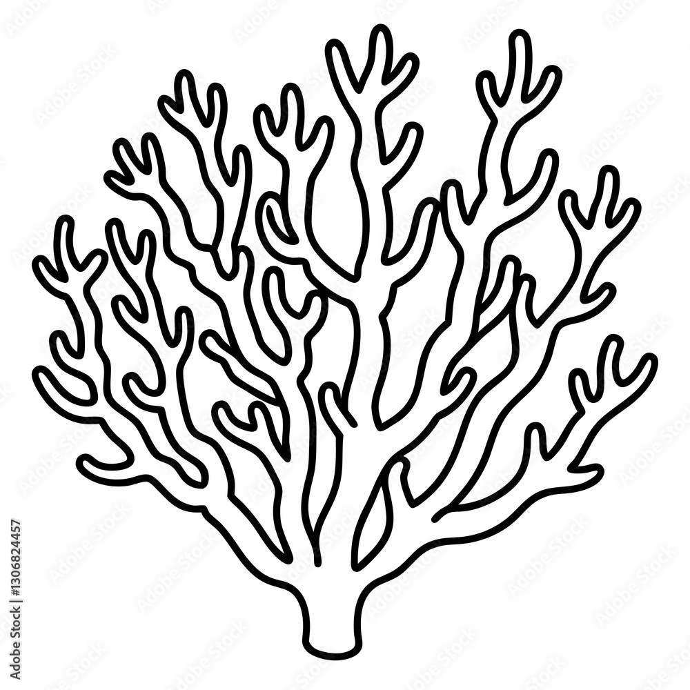 Coral One-Line Art Sleek Vector Design Coral One-Line Art Sleek Vector Design