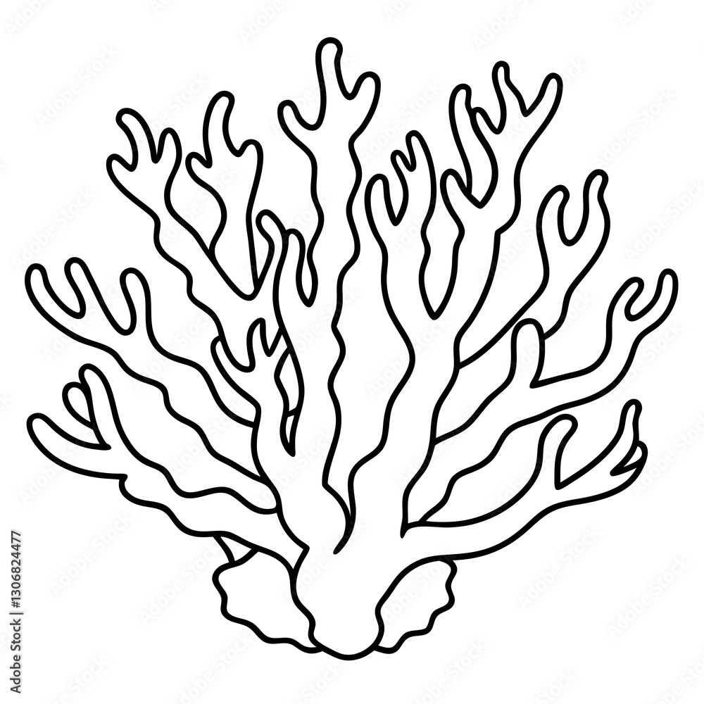Coral One-Line Art Sleek Vector Design Coral One-Line Art Sleek Vector Design