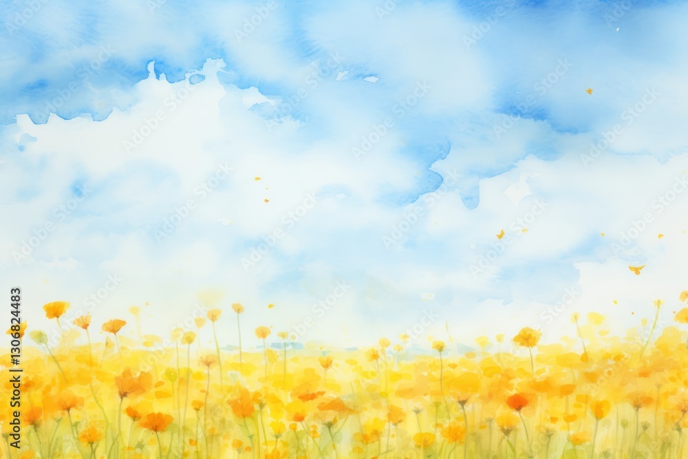 Fototapeta premium Painting field sky backgrounds.