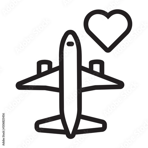 Honeymoon line icon