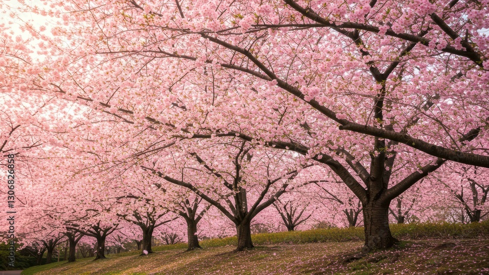Blooming cherry trees create a serene and vibrant atmosphere, perfect for celebrating spring and enjoying nature's beauty Blooming cherry trees create a serene and vibrant atmosphere, perfect for celebrating spring and enjoying nature's beauty