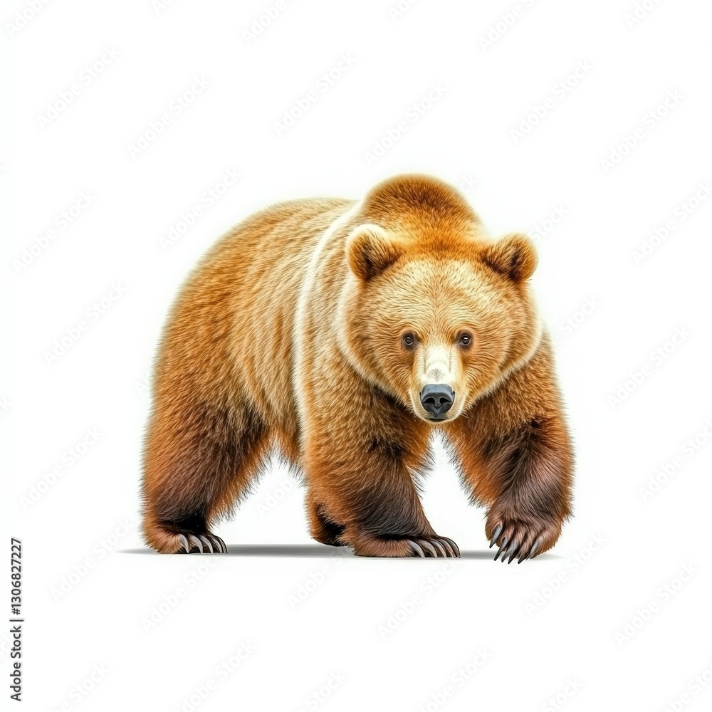 Obraz premium Wildlife Photography of a Majestic Grizzly Bear Roaming the Forest Habitat - Brown Bear in Nature Explorer Mode