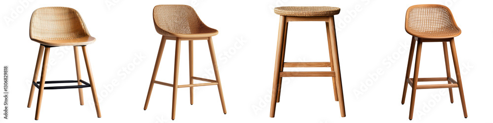 Assortment of Stylish Wooden Bar Stools and Chairs in Various Designs Ideal for Home Office or Dining Room Decor Featuring Modern Classic Retro Assortment of Stylish Wooden Bar Stools and Chairs in Various Designs Ideal for Home Office or Dining Room Decor Featuring Modern Classic Retro