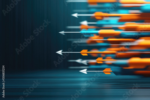 Accelerating entrepreneurial decisions a dynamic business environment with racing arrows fast-paced strategies and quick decision making
