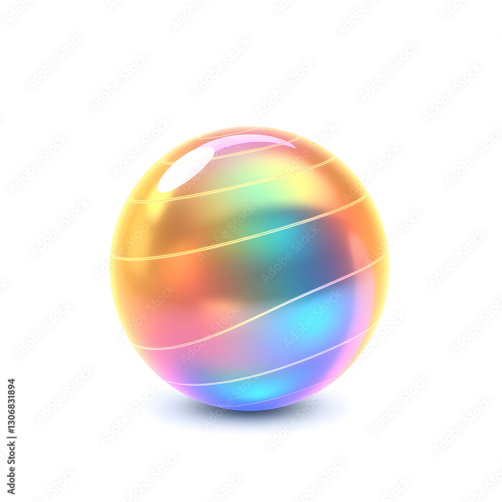 Exercise ball holographic 3D icon. neon symbol vector illustration isolated on white background. Generative AI Exercise ball holographic 3D icon. neon symbol vector illustration isolated on white background. Generative AI
