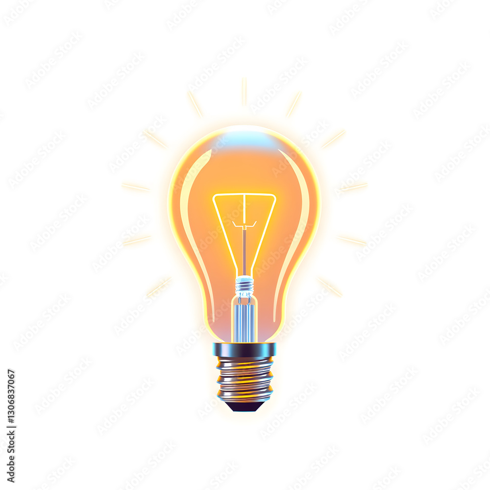 Electrician light bulb holographic 3D icon. neon symbol vector illustration isolated on white background. Generative AI Electrician light bulb holographic 3D icon. neon symbol vector illustration isolated on white background. Generative AI