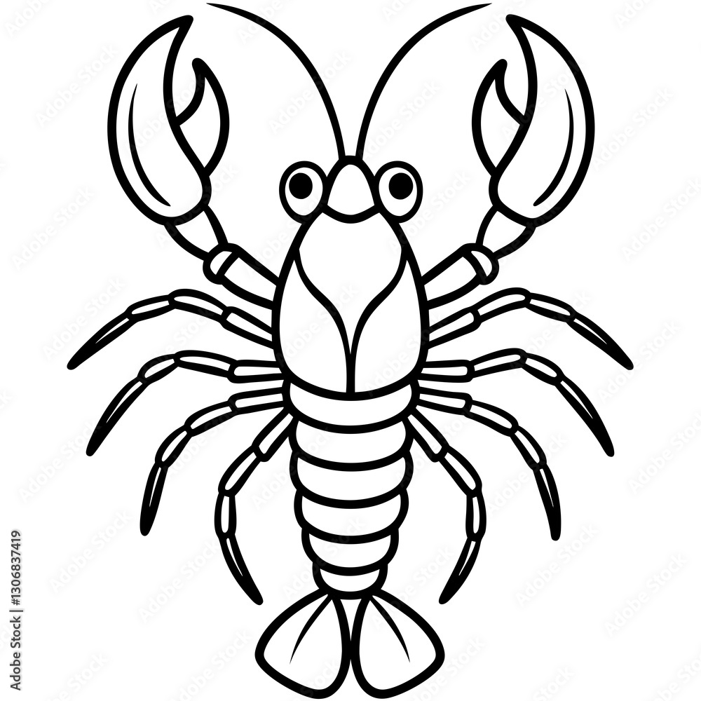Lobster in One-Line Vector Art Style Lobster in One-Line Vector Art Style