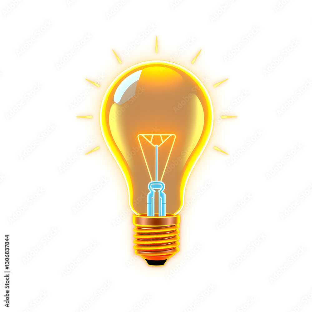 Electrician light bulb holographic 3D icon. neon symbol vector illustration isolated on white background. Generative AI Electrician light bulb holographic 3D icon. neon symbol vector illustration isolated on white background. Generative AI