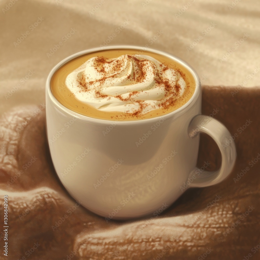 Delicious cup of hot chocolate generously topped with creamy whipped cream and sprinkles Delicious cup of hot chocolate generously topped with creamy whipped cream and sprinkles