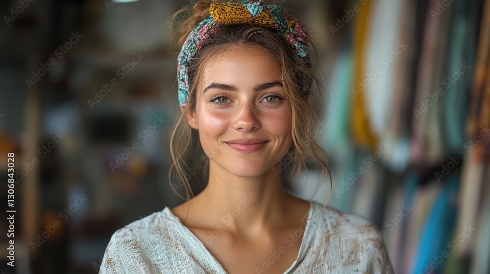 portrait of a confident fashion designer standing in fashion design studio with fabrics displayed portrait of a confident fashion designer standing in fashion design studio with fabrics displayed