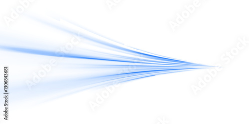 Futuristic neon rays vector abstract background. Speed light lines in blue tones. Technology-inspired glowing streaks. Digital motion effect. High-tech energy flow. Vector illustration. PNG.