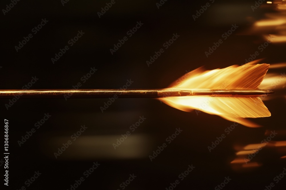 Fototapeta premium Flaming Arrow in Motion with Stunning Lighting Effects