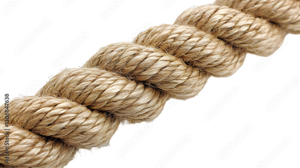 Rope Twists Tightly, Isolated on White Background Rope Twists Tightly, Isolated on White Background