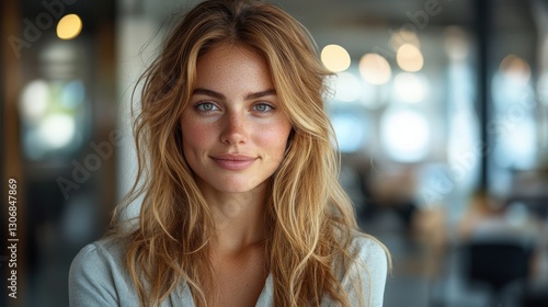 Wallpaper Mural professional businesswoman confidently standing in a modern corporate office exuding charm and leadership ideal for conveying concepts of success leadership and professionalism Torontodigital.ca