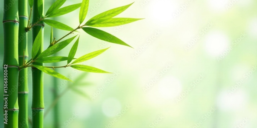 Vibrant Green Bamboo Shoots and Lush Foliage in a Serene Natural Setting Vibrant Green Bamboo Shoots and Lush Foliage in a Serene Natural Setting