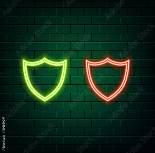 TWT crypto token from Trust Wallet A bright neon cryptocurrency icon in a shiny circle against a dark brick wall