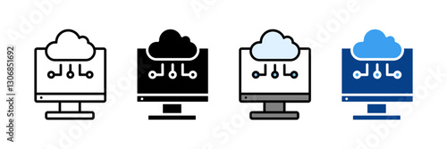 Edge Computing Icon Set Multiple Style Collection
