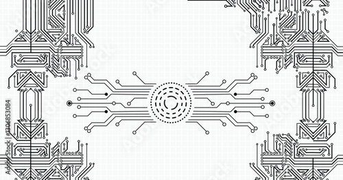 technology background with hi-tech digital data connection system and computer electronic design. Vector illustration