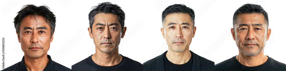 Fototapeta premium Portrait of a serious looking middle aged Asian businessman wearing a formal suit and tie exuding an air of professionalism authority and leadership The image conveys a sense of confidence expertise