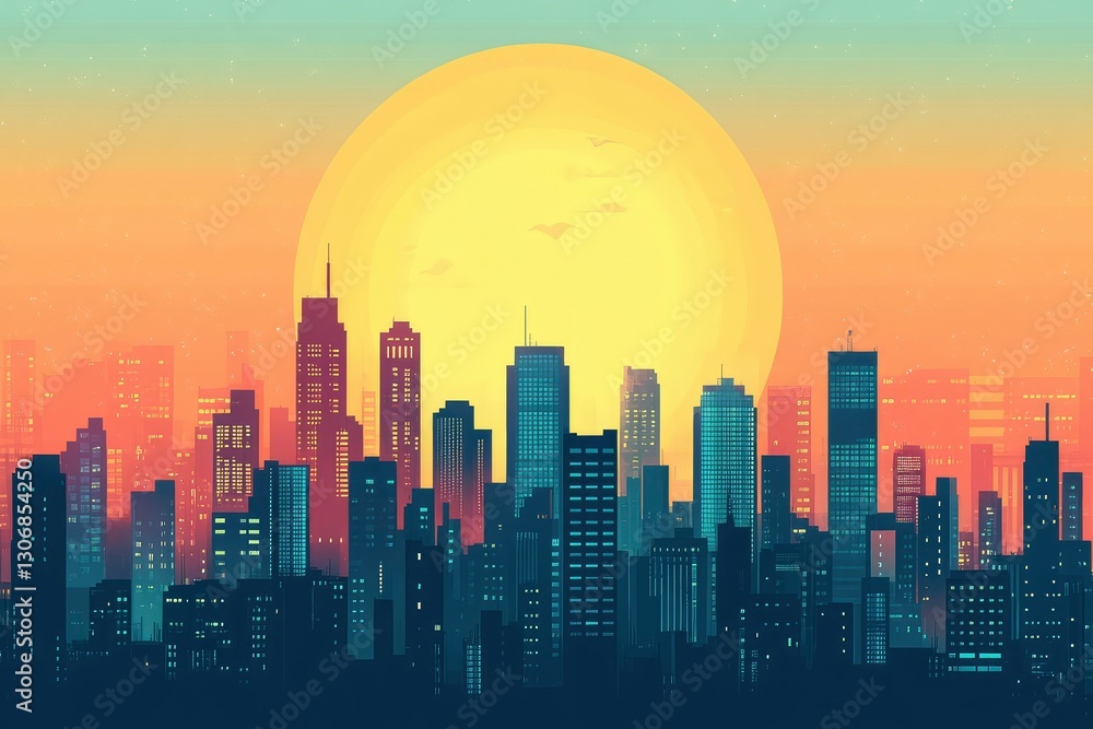 Naklejka premium Vibrant cityscape visuals for your creative projects