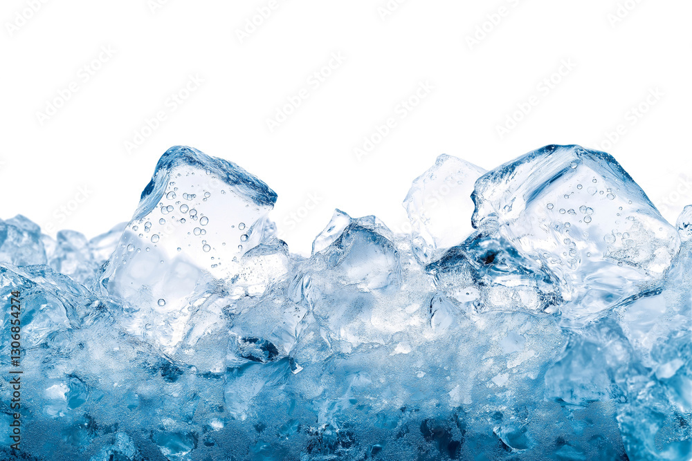 Glacier ice with trapped air bubbles isolated on transparent white background Glacier ice with trapped air bubbles isolated on transparent white background