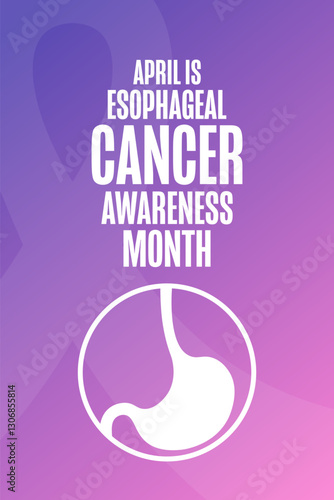 April is Esophageal Cancer Awareness Month. Template for background, banner, card, poster with text. Vector EPS10 illustration.