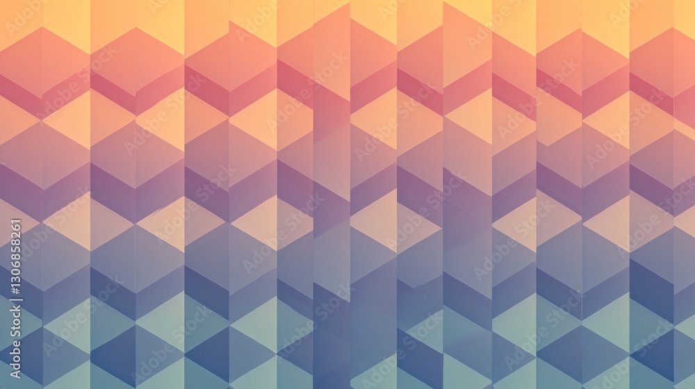 An abstract geometric pattern featuring various colorful three dimensional shapes An abstract geometric pattern featuring various colorful three dimensional shapes