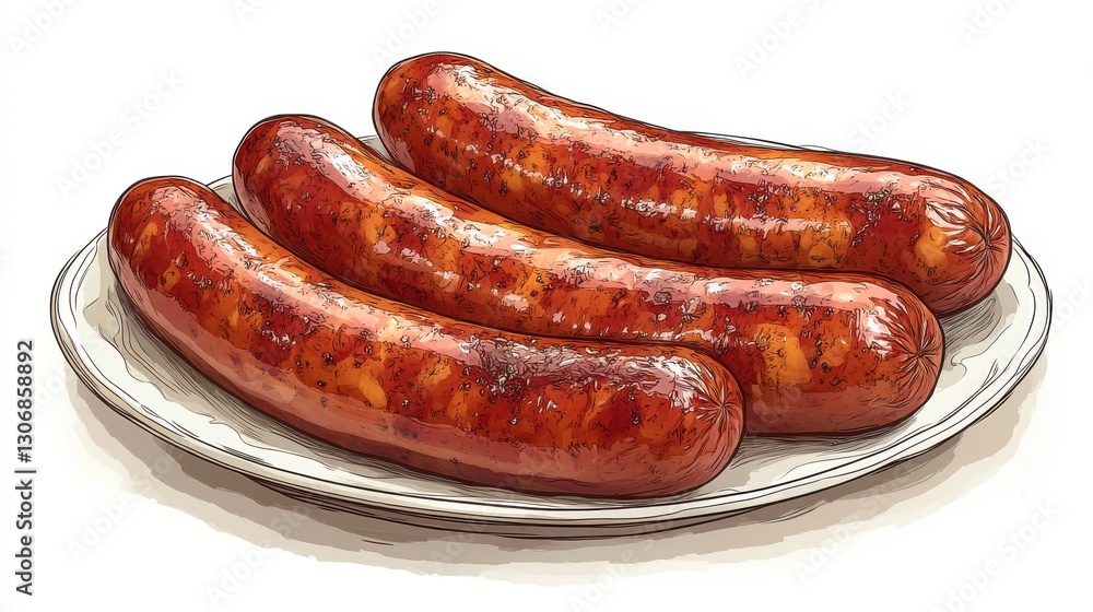 sausages isolated,cartoon illustration style sausages isolated,cartoon illustration style