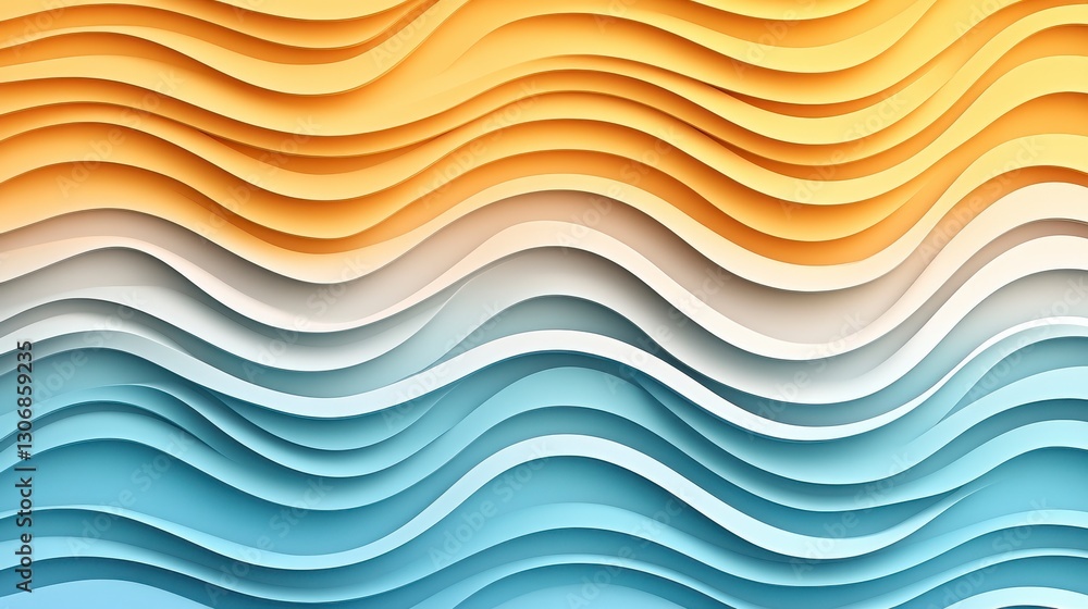 Abstract Wave Pattern Background Blue, White, and Yellow Textured Design Abstract Wave Pattern Background Blue, White, and Yellow Textured Design