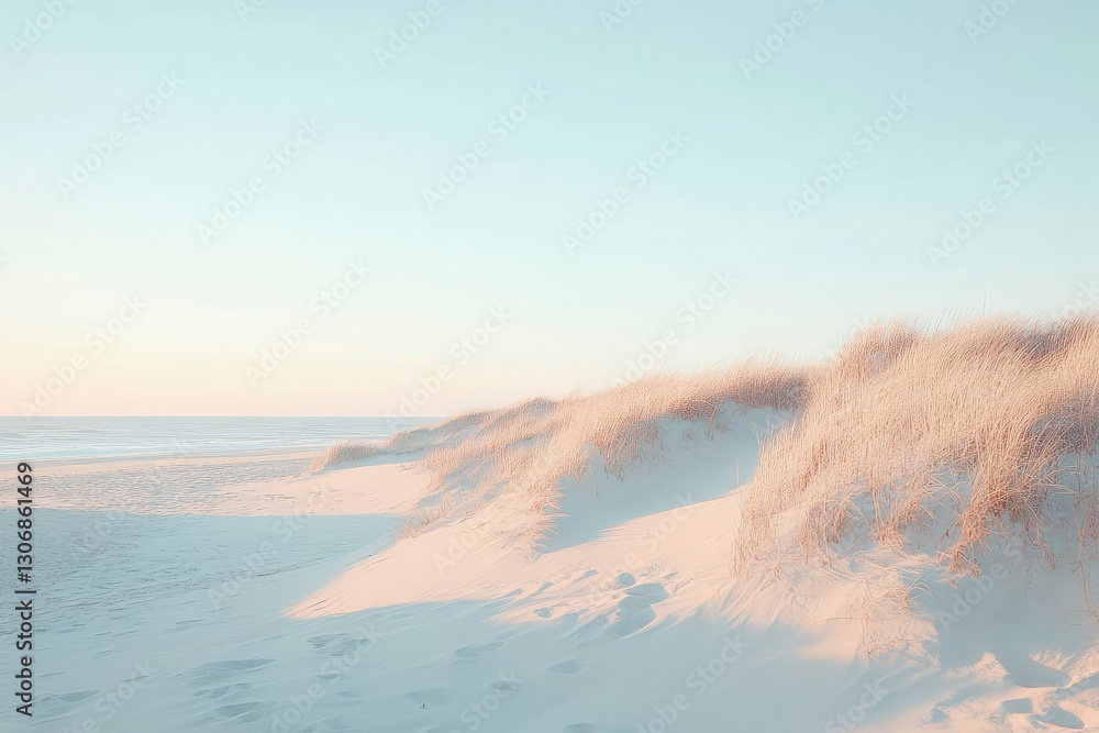 Fototapeta premium Sand dunes on the beach at sunset