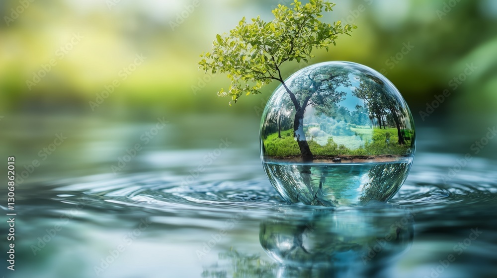 custom made wallpaper toronto digitalThe Green World in Water Droplets
