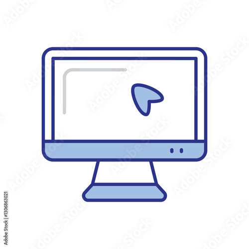 Obraz na plátne Computer Monitor Icon vector stock illustration