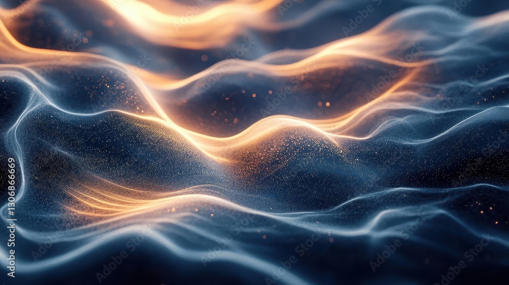 Fototapeta premium Energy waves represented in flowing light patterns