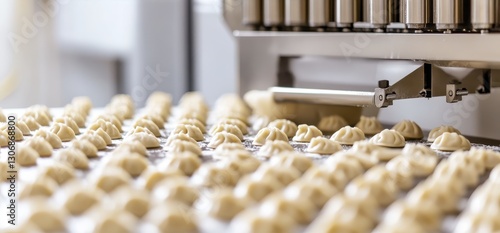 Automated process of dumpling production in a modern factory setting