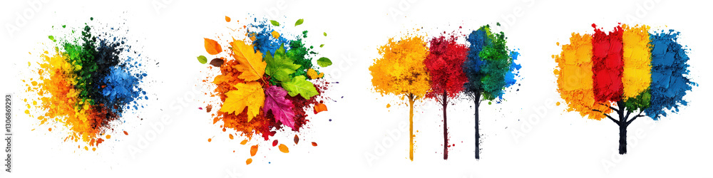 Fototapeta premium Vibrant and dynamic abstract background with colorful paint splashes drips and splatters This image can be used for various digital artwork graphic design photo editing
