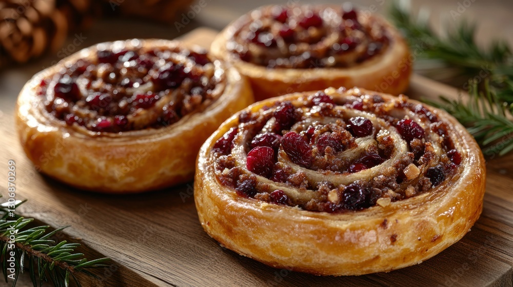 Festive Cranberry Walnut Rolls on Wooden Board (1) Festive Cranberry Walnut Rolls on Wooden Board (1)