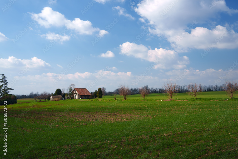 Country landscape near Tregasio, Brianza, Italy, at winter Country landscape near Tregasio, Brianza, Italy, at winter