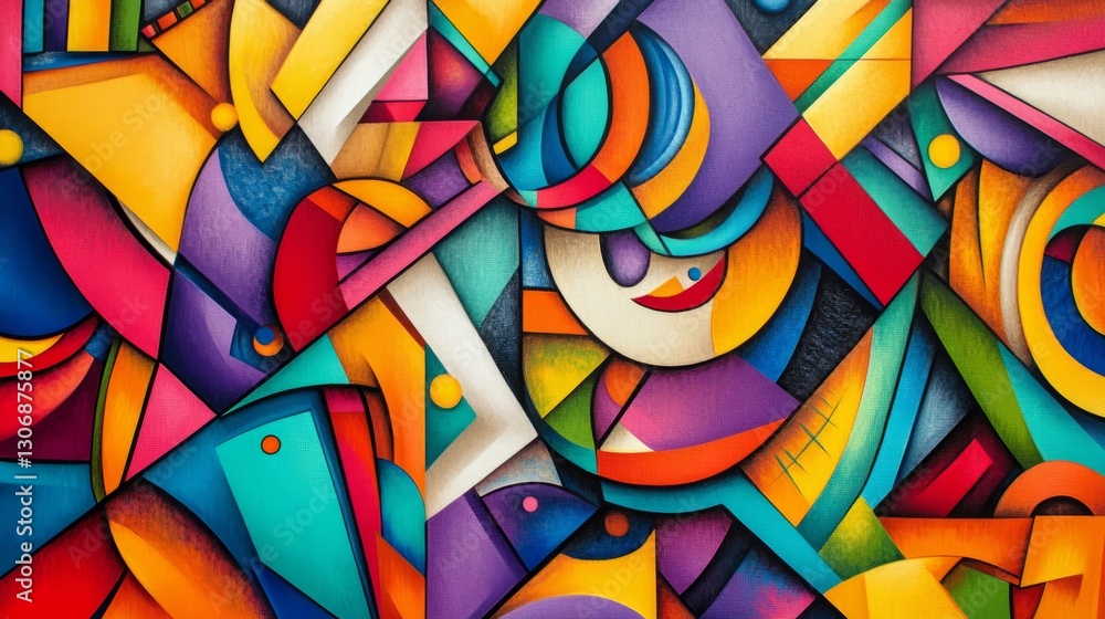 custom made wallpaper toronto digitalVibrant shapes in abstract arrangements, popping with color, energetic and dynamic, ultra-detailed, 4k