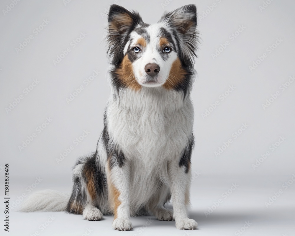 Aussie Dog Portrait, Studio Shot Aussie Dog Portrait, Studio Shot