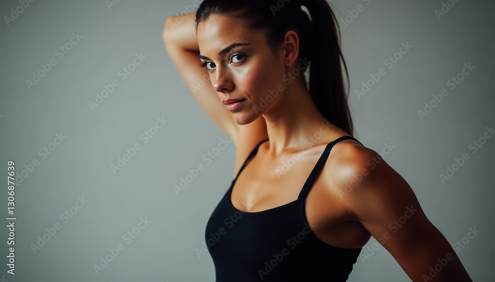 Fototapeta premium Confident Woman in Black Top