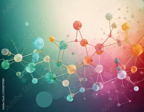 Chemistry themed background featuring a representation of molecules.