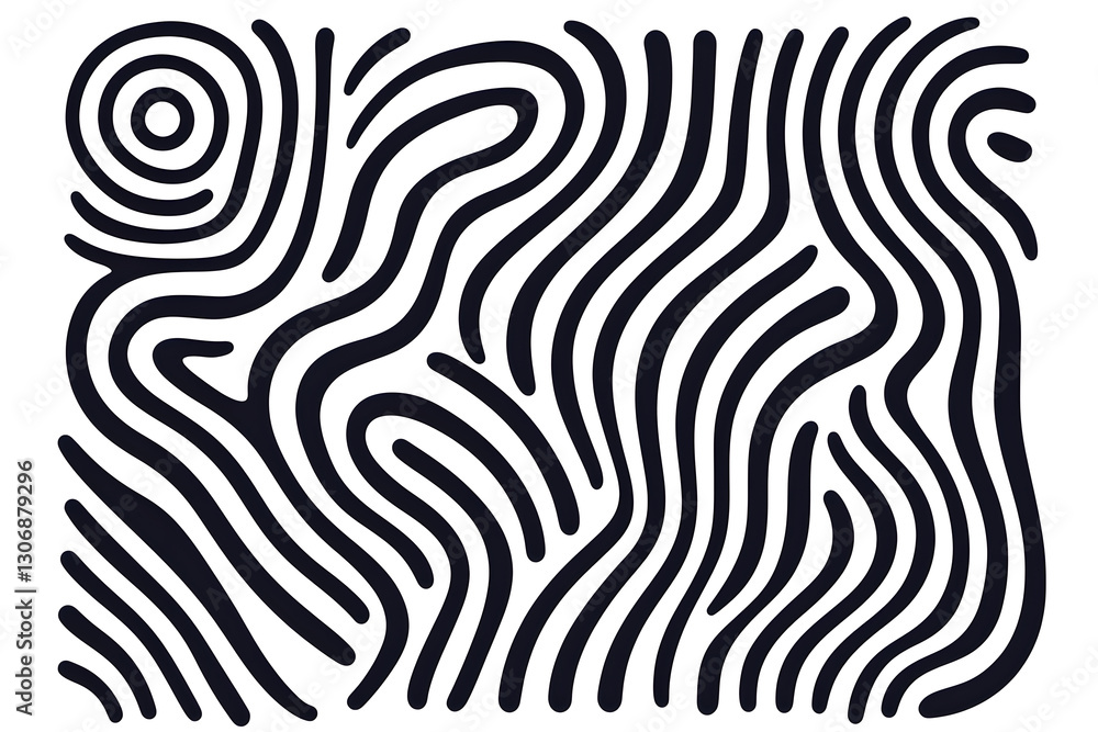 Abstract Black Line Art Design for Modern Aesthetics isolated on white background Abstract Black Line Art Design for Modern Aesthetics isolated on white background