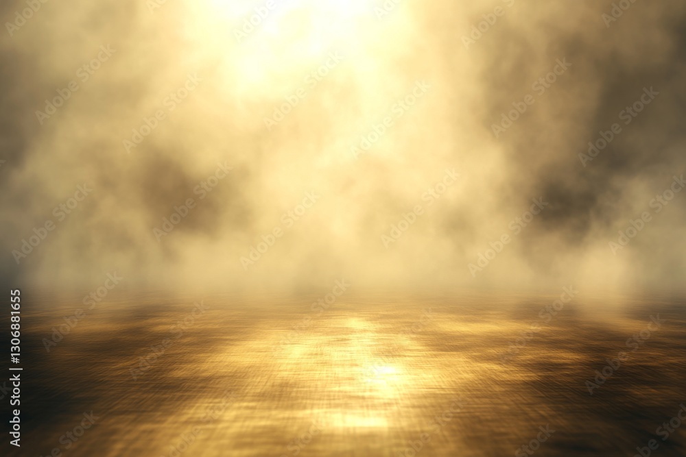 Fototapeta premium Golden Smoky Stage Background