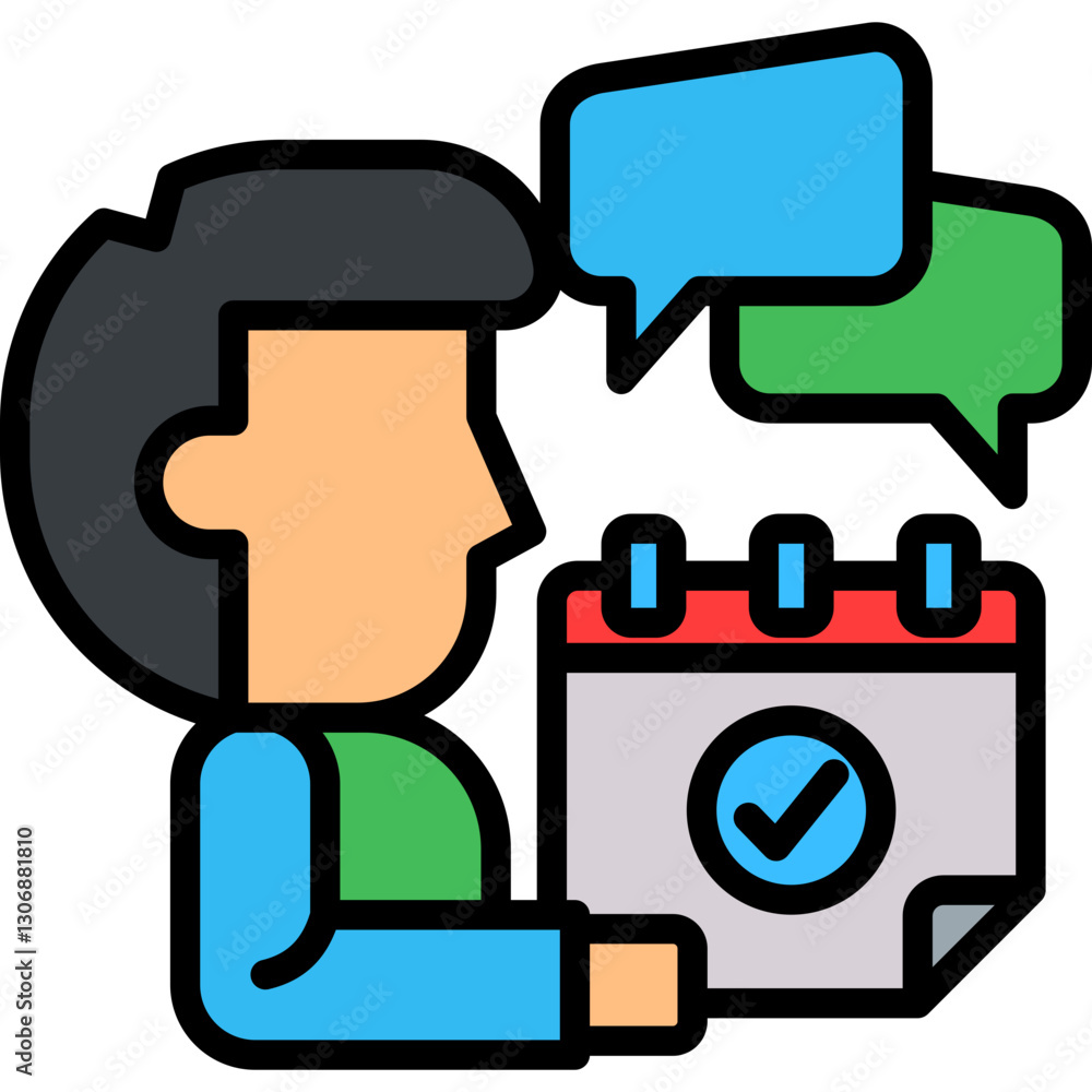 Communication Plan lineal color icon Communication Plan lineal color icon