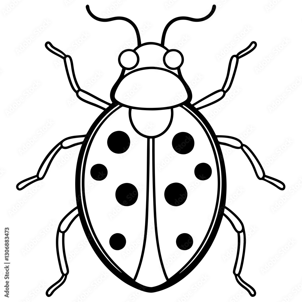 Simple Ladybug One-Stroke Vector Art Simple Ladybug One-Stroke Vector Art
